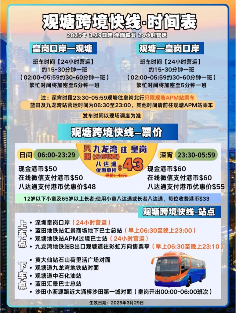 觀塘／尖沙咀跨境快線巴士