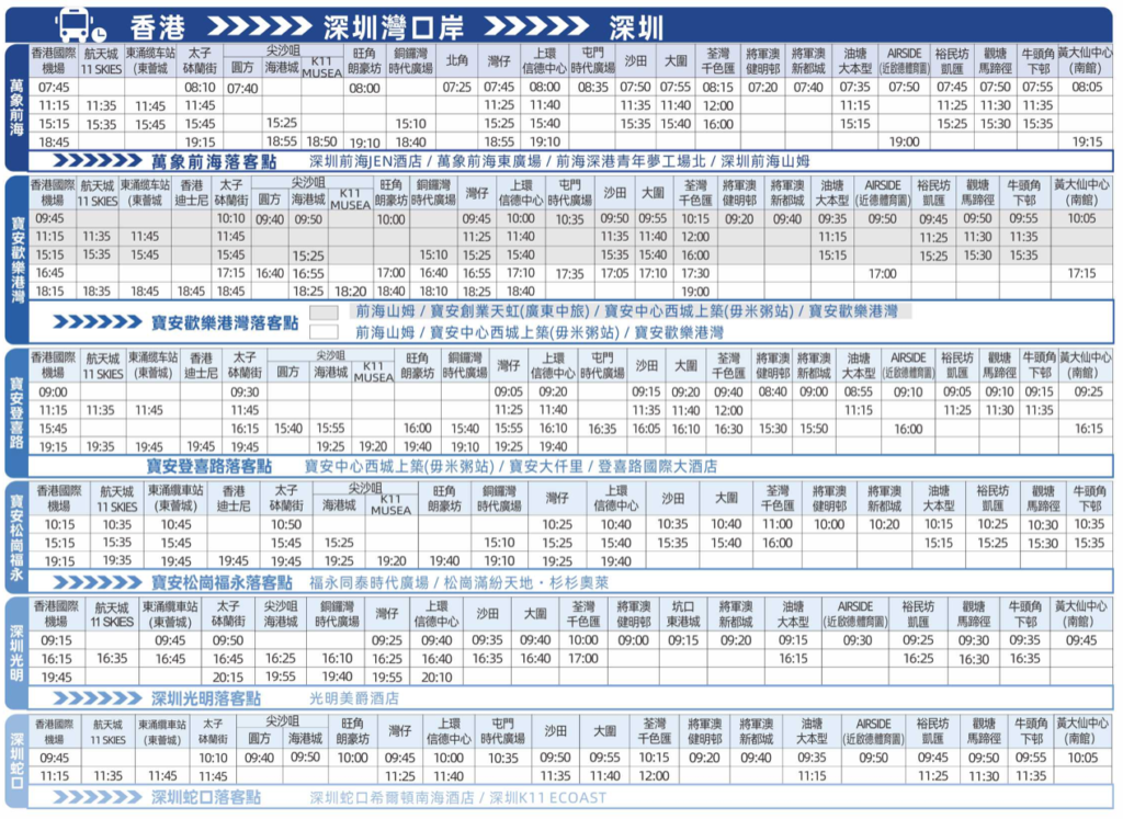環島中港通巴士購票詳情